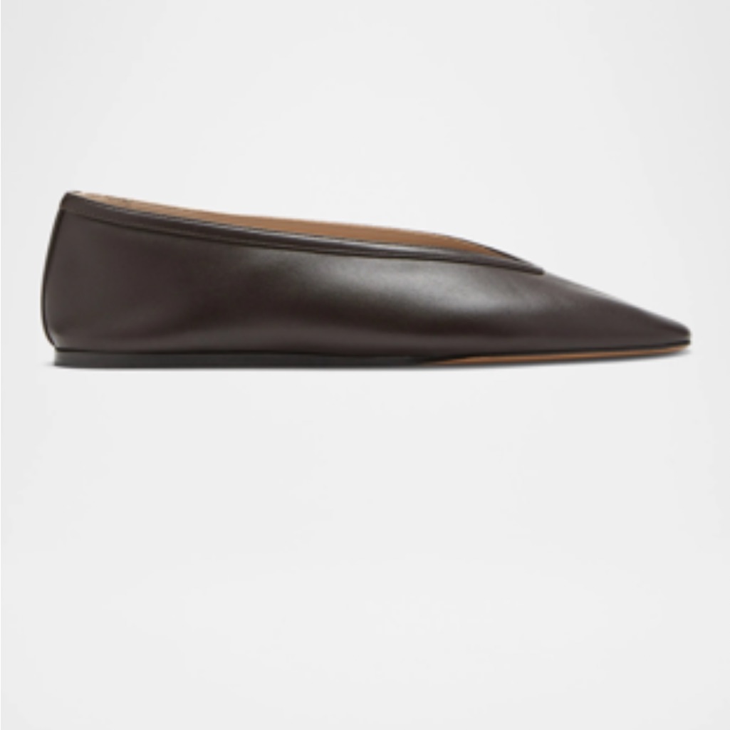Le Monde Beryl Dark Brown Leather Flats
